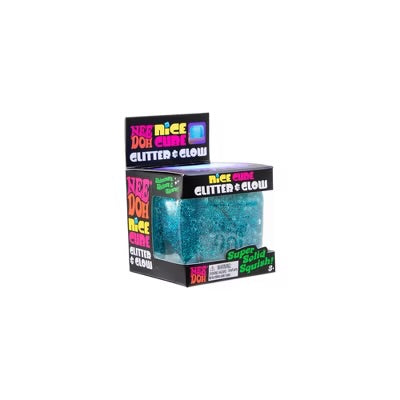 Needoh Nice Cube Glitter and Glow - Blue